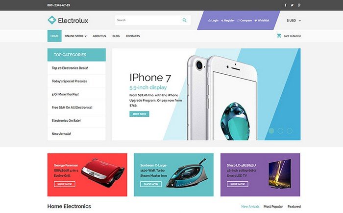 Electrolux – Remarkable and Pre-packed Electronics Store VirtueMart Template