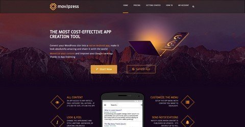 Convert your WordPress site into a native Android app with Movipress