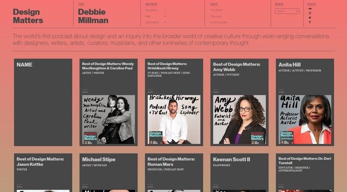 Design Matters is a podcast with brilliant wisdom from over 300 creative professionals.