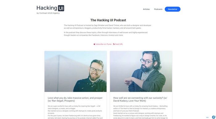 The Hacking UI Podcast is hosted by agi Shrieber and David Tintner.