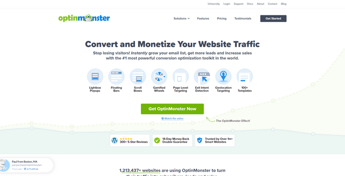 OptinMonster is an advanced conversion optimization software.
