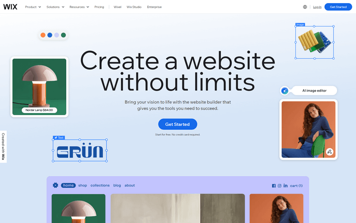 Wix Wix is a great choice for those who want to launch professional websites.
