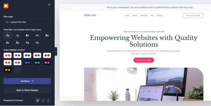 Customize: Change images, text, colors; add pages. ou can also migrate or use your own domain when ready.