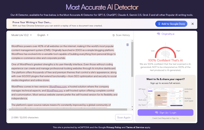 Originality AI Detector Here is a simplified step-by-step of using Originality.ai.